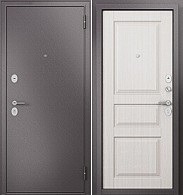 Дверь входная Family Mass MP MD-2 Шоколад букле/Бьянко ларче, MD-2, 2 замка, с ночной задвижкой