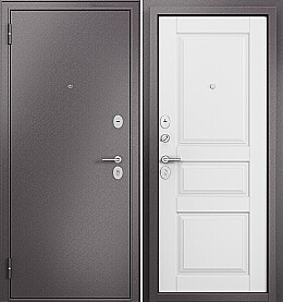 Дверь входная Family Mass MP MD-2 Шоколад букле/Дуб белый матовый, MD-2, 2 замка, с ночной задвижкой