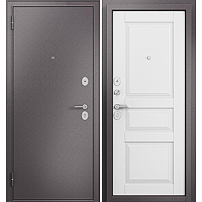 Дверь входная Фэмели Масс МП MD-2 Задвижка Шоколад букле/Дуб белый матовый, 2 замка