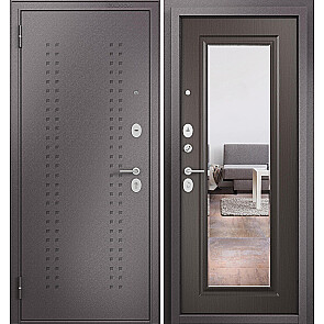 Дверь входная Фэмели Масс МП M-140 Задвижка Шоколад букле/Шоколад ларче, с зеркалом, 2 замка