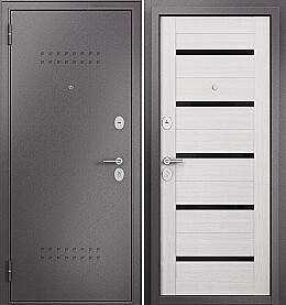 Дверь входная Family Mass MP M-142 Lakobel Black R-5, Шоколад букле/Бьянко ларче, M-142 Lakobel Black, 2 замка