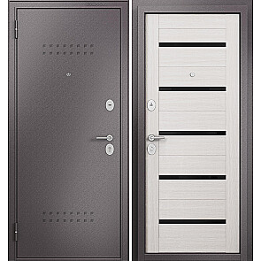 Дверь входная Фэмели Масс МП M-142 Lakobel Black Шоколад букле/R-5 Бьянко ларче, 2 замка