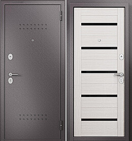 Дверь входная Family Mass MP M-142 Lakobel White R-5, Шоколад букле/Бьянко ларче, M-142 Lakobel White, 2 замка