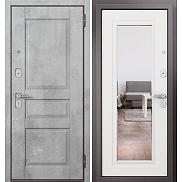 Дверь входная Family Mass PP Шоколад букле/МДФ Бетон серый MD-1 МДФ Белый ларче M-140 mirror