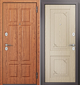 Дверь входная Family Mass PP M-109/M-105 Дуб золотой, M-109/Дуб выбеленный, M-105, 2 замка