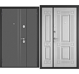 Дверь входная Mega Standart MP D-5/X-104 Антрацит букле/Белый ларче, 2 замка, с ночной задвижкой