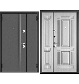 Дверь входная Mega Standart MP D-5/X-104 Антрацит букле/Белый ларче, X-104, 2 замка, с ночной задвижкой