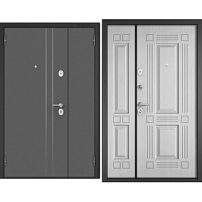 Дверь входная Мега Стандарт МП D-5/X-104 Антрацит букле/Белый ларче, 2 замка
