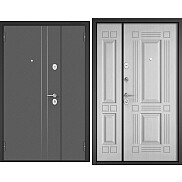 Дверь входная Mega Standart MP D-5/X-104 Антрацит букле/Белый ларче, 2 замка, с ночной задвижкой