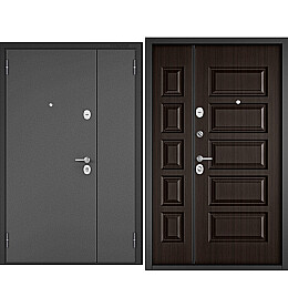 Дверь входная Mega Standart MP X-108 Антрацит букле/Шоколад ларче, X-108, 2 замка, с ночной задвижкой