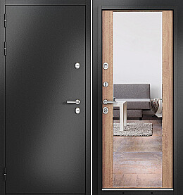 Дверь входная Termo Split MP 10T-164 (порог) с терморазрывом Антрацит букле/Карамель, 10T-164 mirror, 2 замка, с ночной задвижкой