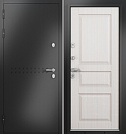 Дверь входная Termo Split MP R-4/10TD-2 (порог) с терморазрывом R-4, Антрацит букле/Бьянко ларче, 10TD-2, 2 замка, с ночной задвижкой