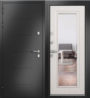 Дверь входная Термо Стандарт МП 10T-140 с терморазрывом Антрацит букле/Бьянко ларче, 2 замка, с ночной задвижкой