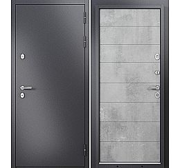 Дверь входная Termo Standart MP 10T-135 Графит букле (порог)/Бетон серый
