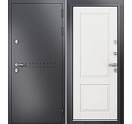 Дверь входная Termo Standart MP 10TD-1 Графит букле (порог)/R-4 Белый софт