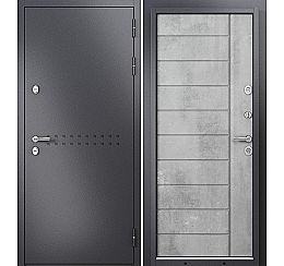 Дверь входная Termo Standart MP 10T-136 Графит букле (порог)/R-4 Бетон серый
