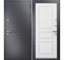 Дверь входная Termo Standart MP 10TD-2 Графит букле (порог)/R-4 Дуб белый матовый