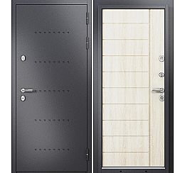Дверь входная Termo Standart MP 10T-136 Графит букле (порог)/R-6 Дуб крем
