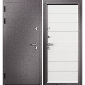 Дверь входная Термо Стандарт МП 10T-135 с терморазрывом Шоколад букле/Белый ларче, 2 замка