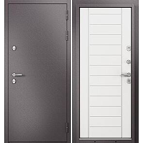 Дверь входная Термо Стандарт МП 10T-137 с терморазрывом Шоколад букле/Белый софт, 2 замка