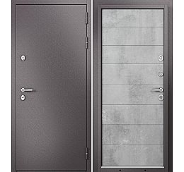 Дверь входная Termo Standart MP 10T-135 Шоколад букле (порог)/Бетон серый