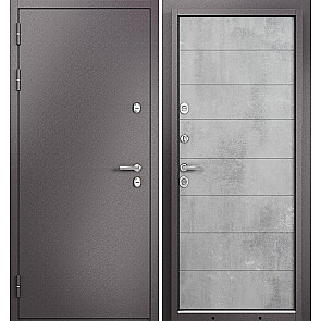 Дверь входная Термо Стандарт МП 10T-135 с терморазрывом Шоколад букле/Бетон серый, 2 замка
