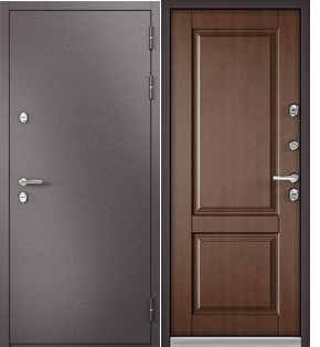Дверь входная Термо Стандарт МП 10TD-1 с терморазрывом Шоколад букле/Карамель, 2 замка, с ночной задвижкой