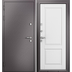 Дверь входная Термо Стандарт МП 10TD-1 с терморазрывом Шоколад букле/Дуб белый матовый, 2 замка