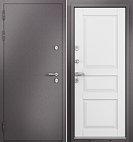 Дверь входная Termo Split MP 10TD-2 (порог) с терморазрывом Шоколад букле/Дуб белый матовый, 10TD-2, 2 замка, с ночной задвижкой