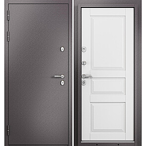 Дверь входная Термо Стандарт МП 10TD-2 с терморазрывом Шоколад букле/Дуб белый матовый, 2 замка