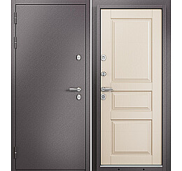 Дверь входная Termo Split MP 10TD-2 (порог) Шоколад букле/Дуб кофейный матовый, 2 замка, с ночной задвижкой
