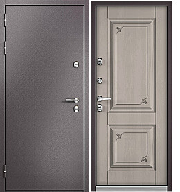 Дверь входная Termo Split MP 10T-105 (порог) с терморазрывом Шоколад букле/Дуб шале белый, 10T-105, 2 замка, с ночной задвижкой