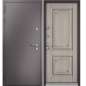 Дверь входная Термо Стандарт МП 10T-105 с терморазрывом Шоколад букле/Дуб шале белый, 2 замка