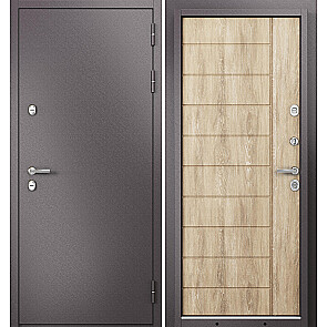 Дверь входная Термо Стандарт МП 10T-136 с терморазрывом Шоколад букле/Дуб шале натуральный, 2 замка