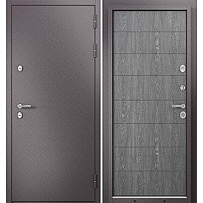 Дверь входная Термо Стандарт МП 10T-135 с терморазрывом Шоколад букле/Дуб шале серебро, 2 замка