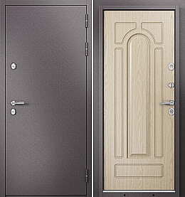 Дверь входная Termo Split MP 10T-102 (порог) с терморазрывом Шоколад букле/Дуб выбеленный, 10TD-2, 2 замка, с ночной задвижкой