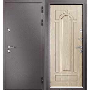 Дверь входная Термо Стандарт МП 10T-102 с терморазрывом Шоколад букле/Дуб выбеленный, 2 замка