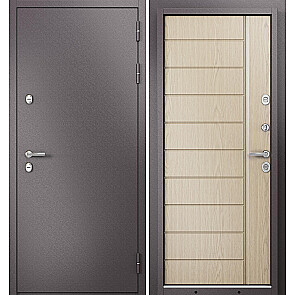 Дверь входная Термо Стандарт МП 10T-136 с терморазрывом Шоколад букле/Дуб выбеленный, 2 замка