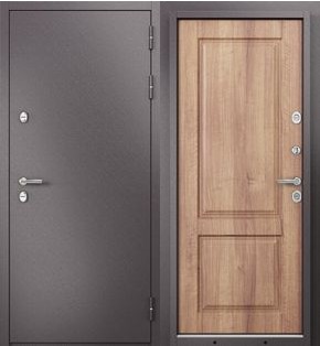Дверь входная Термо Стандарт МП 10TD-2 с терморазрывом Шоколад букле/Карамель, 2 замка, с ночной задвижкой