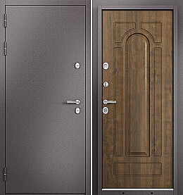 Дверь входная Termo Split MP 10T-102 (порог) с терморазрывом Шоколад букле/Орех грецкий, 10T-102, 2 замка, с ночной задвижкой