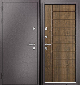 Дверь входная Termo Split MP 10T-136 (порог) с терморазрывом Шоколад букле/Орех грецкий, 10T-136, 2 замка, с ночной задвижкой