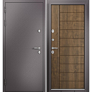 Дверь входная Термо Стандарт МП 10T-136 с терморазрывом Шоколад букле/Орех грецкий, 2 замка