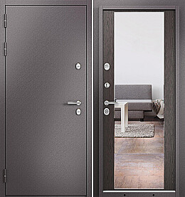 Дверь входная Termo Split MP 10T-164 (порог) с терморазрывом Шоколад букле/Венге, 10T-164 mirror, 2 замка, с ночной задвижкой