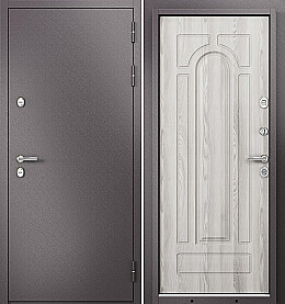 Дверь входная Termo Split MP 10T-102 (порог) с терморазрывом Шоколад букле/Ясень ривьера айс, 10T-102, 2 замка, с ночной задвижкой