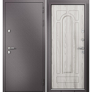 Дверь входная Термо Стандарт МП 10T-102 с терморазрывом Шоколад букле/Ясень ривьера айс, 2 замка