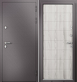 Дверь входная Termo Split MP 10T-135 (порог) с терморазрывом Шоколад букле/Ясень ривьера айс, 10T-135, 2 замка, с ночной задвижкой