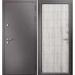 Дверь входная Термо Стандарт МП 10T-135 с терморазрывом Шоколад букле/Ясень ривьера айс, 2 замка