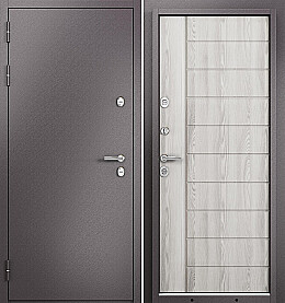 Дверь входная Termo Split MP 10T-136 (порог) с терморазрывом Шоколад букле/Ясень ривьера айс, 10T-136, 2 замка, с ночной задвижкой