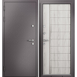 Дверь входная Термо Стандарт МП 10T-136 с терморазрывом Шоколад букле/Ясень ривьера айс, 2 замка