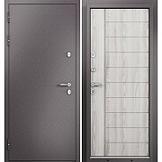 Дверь входная Termo Split MP 10T-136 (порог) с терморазрывом Шоколад букле/Ясень ривьера айс, 2 замка, с ночной задвижкой